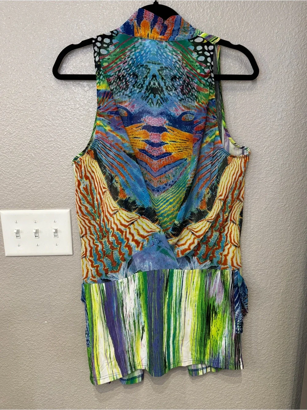 Elysee 26 Multicolor Mixed Print Art to Wear Lagenlook Vest Size M